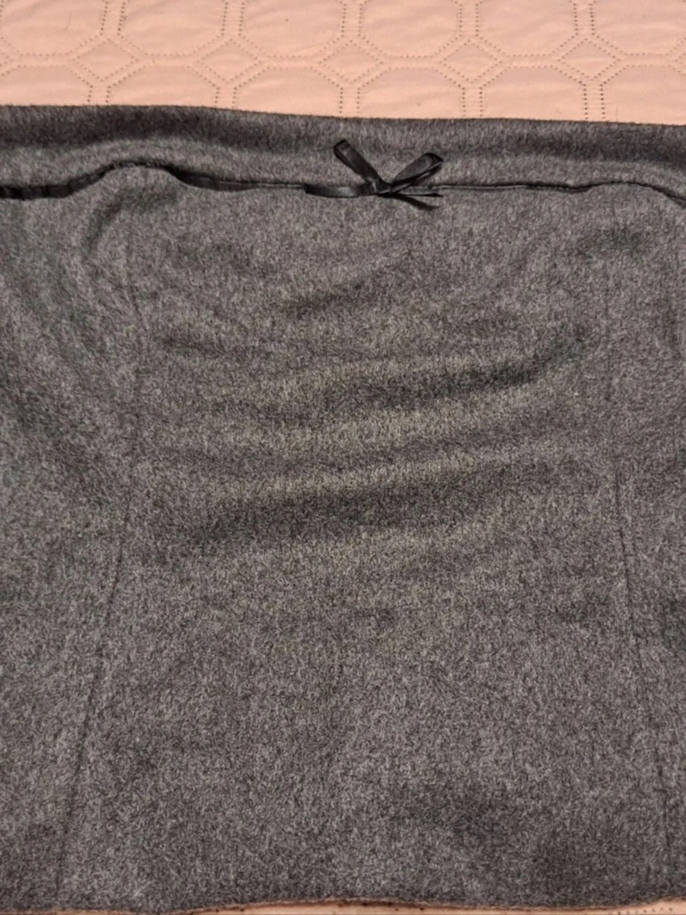 Zara Size Medium M Cozy Gray Knit Strapless Halter with Bow Trim lot6381